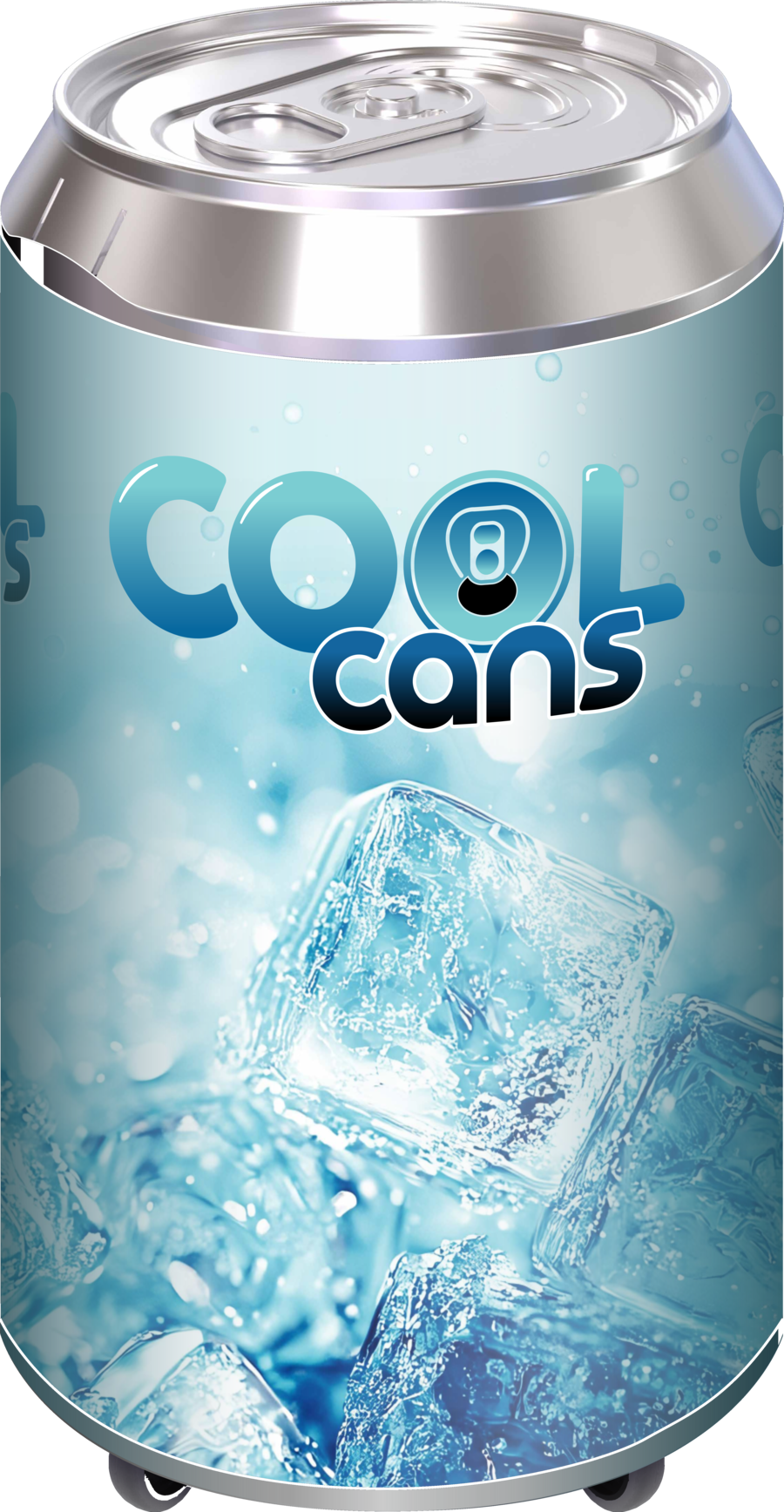 Cool Cans portable can cooler, branded with ice-cold design
